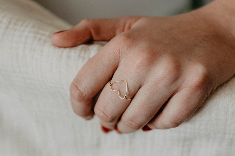 Bague en forme de coeur