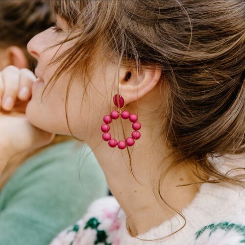 Boucles d'oreilles Suzon - Framboise