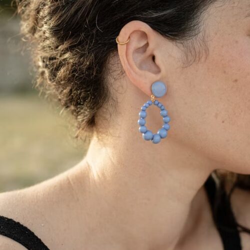 Boucles d'oreilles Suzy - Bleu Azur