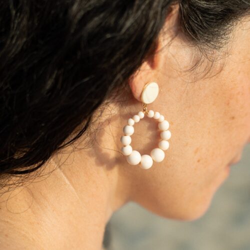 Boucles d'oreilles Suzy - Crème